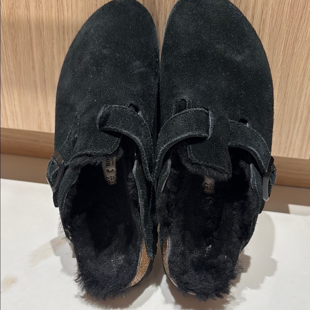Birkenstock Black Suede Mules